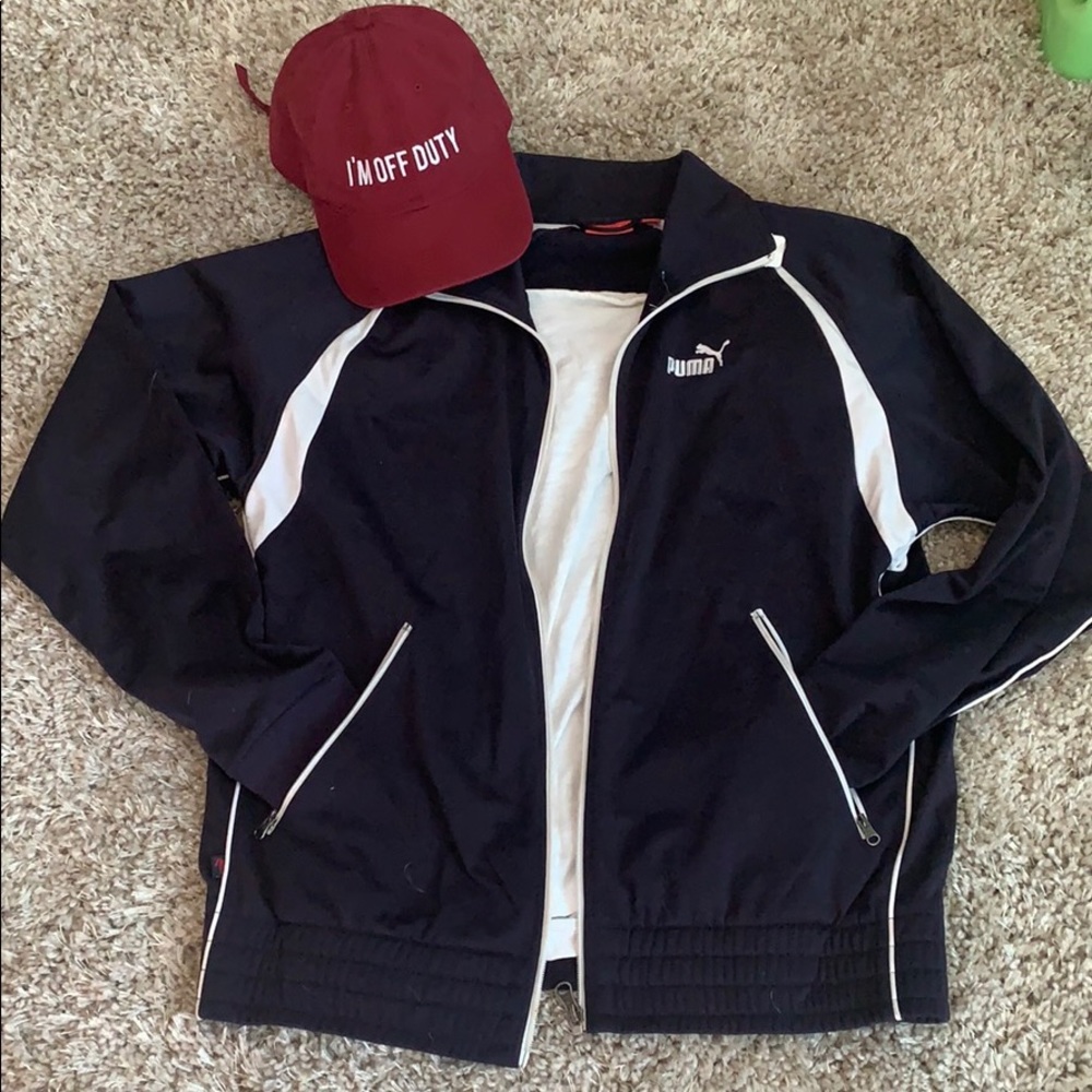 Athleisure Puma Blue and White Warm-Up Jacket